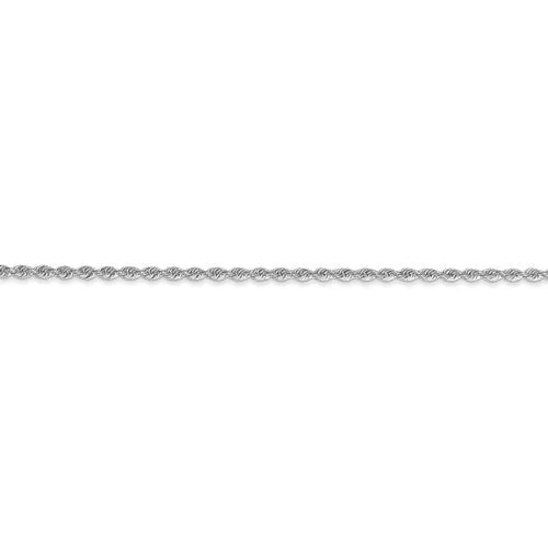 14k White Gold 1.5mm Regular Rope Chain Available Sizes 7-30