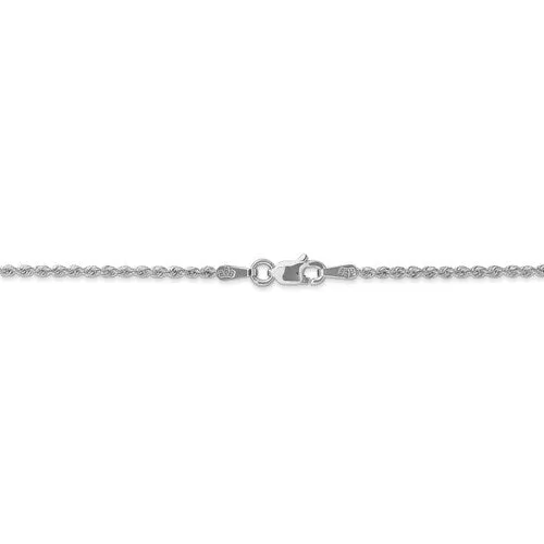 14k White Gold 1.5mm Regular Rope Chain Available Sizes 7-30