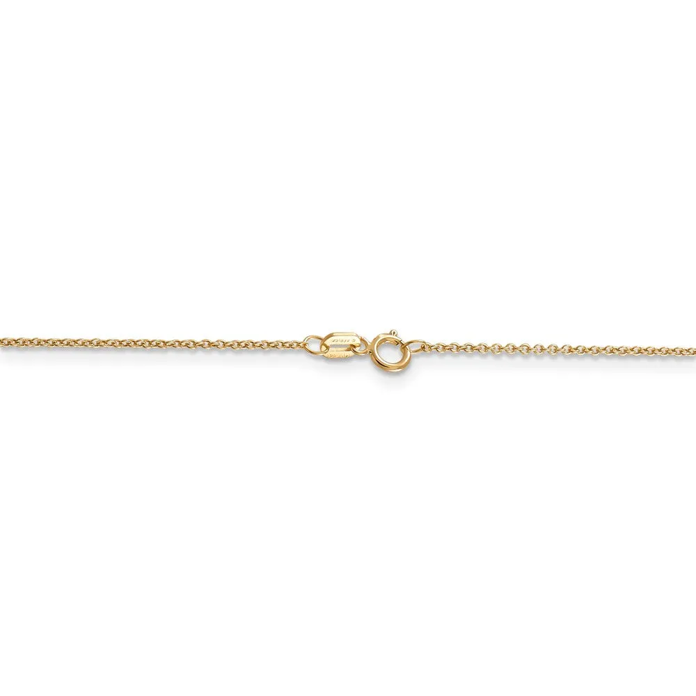 14k Yellow Gold Diagonal Stripe Lighthouse Necklace