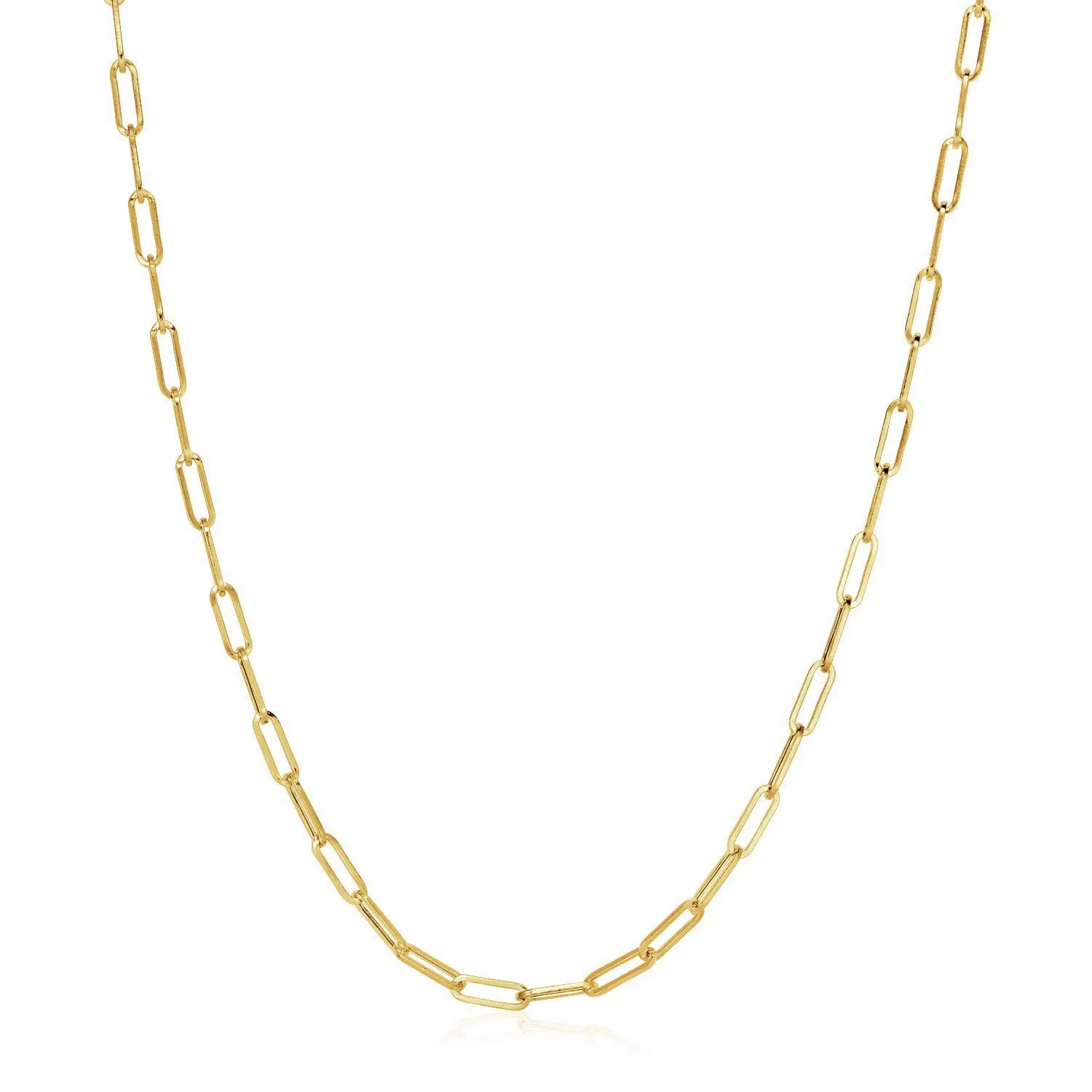 14K Yellow Gold Wide Paperclip Chain (3.3mm)-rx92376-18