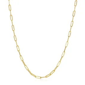 14K Yellow Gold Wide Paperclip Chain (3.3mm)-rx92376-20