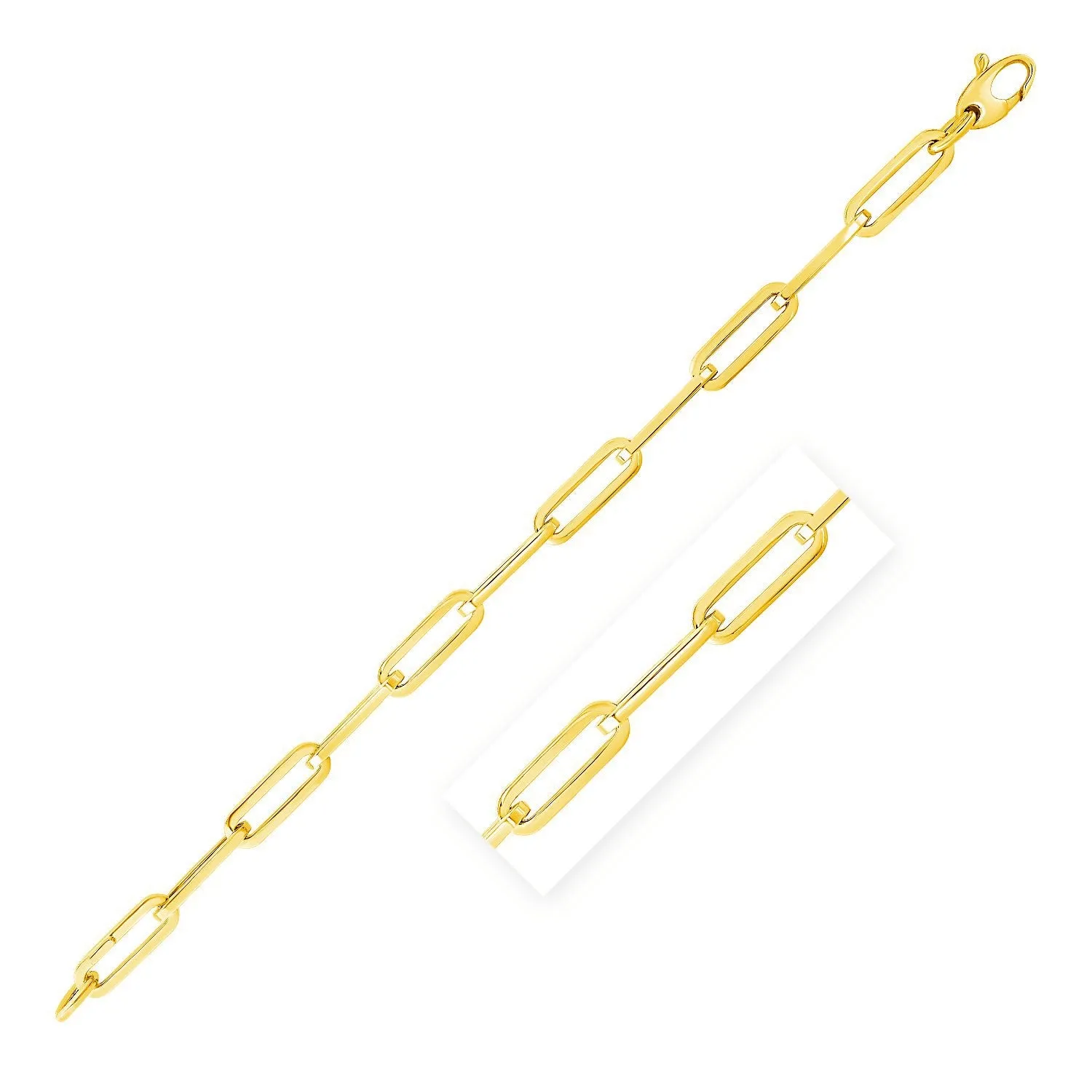 14K Yellow Gold Wide Paperclip Chain (6.1mm)-rx03988-18