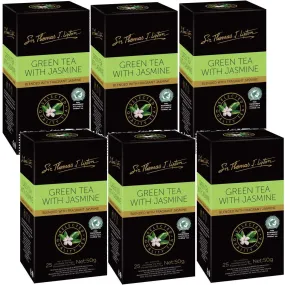 6 Pack Sir Thomas Lipton Teabags Green Tea with Jasmine Tea 25 Bags