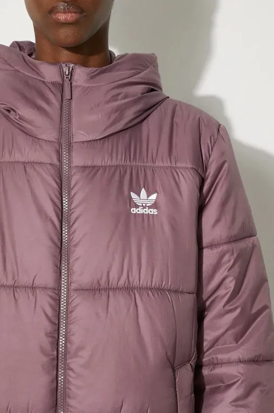 adidas Originals jacket Long Puffer women's violet color IW5857