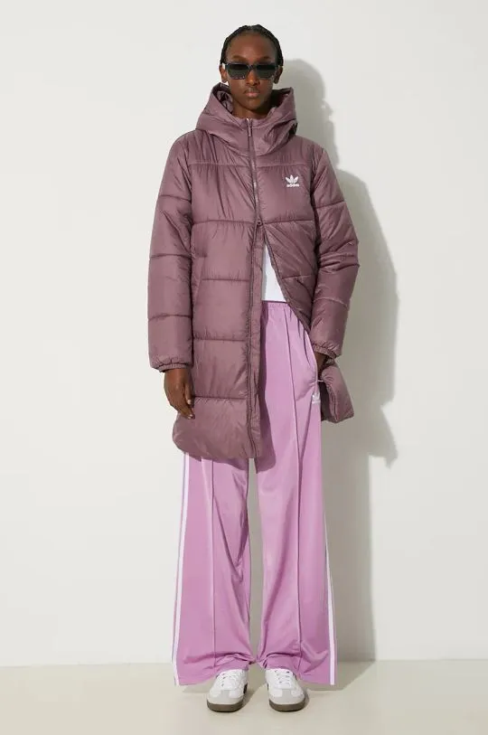 adidas Originals jacket Long Puffer women's violet color IW5857