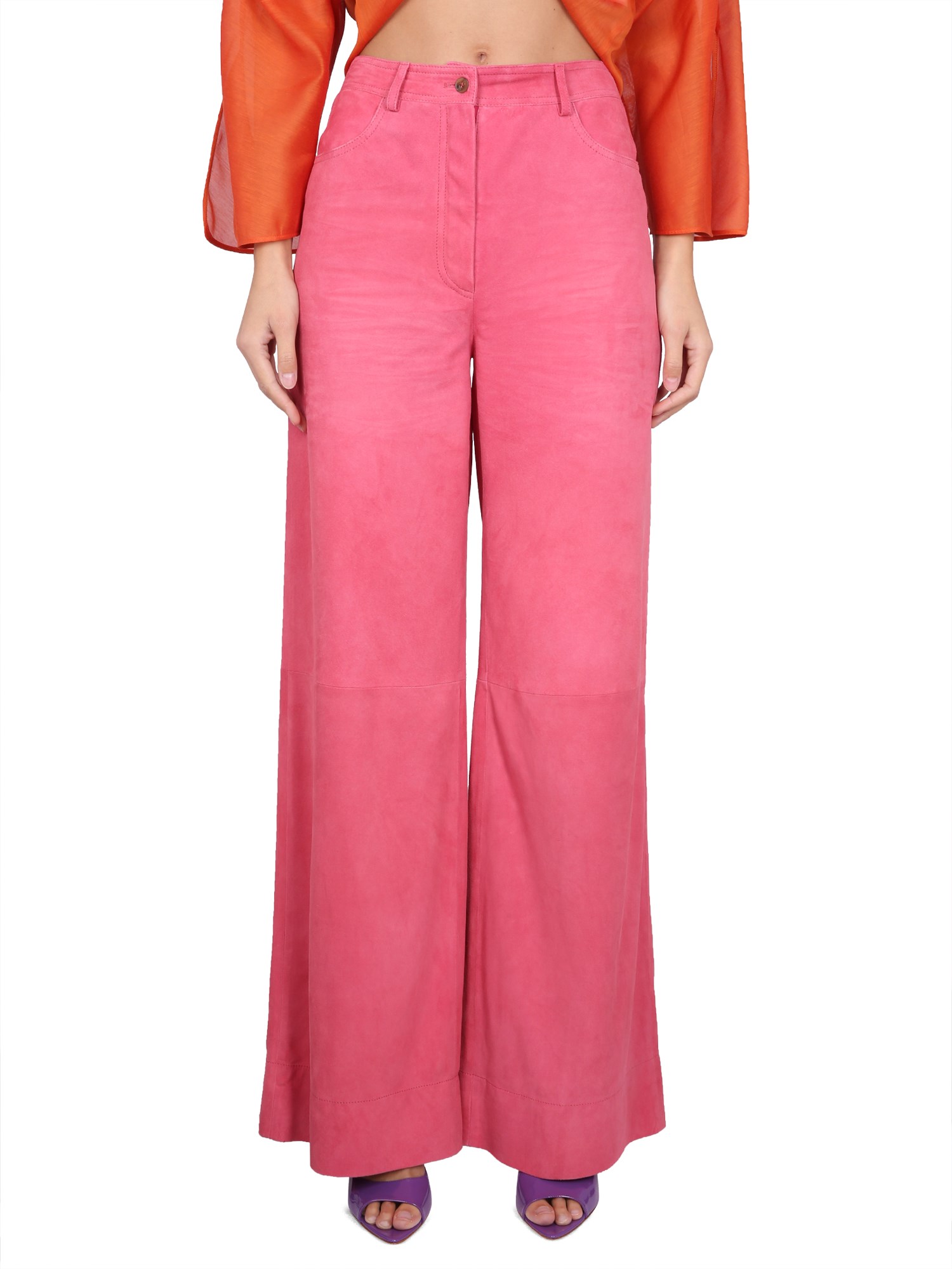 ALBERTA FERRETTI    WIDE SUEDE PANTS