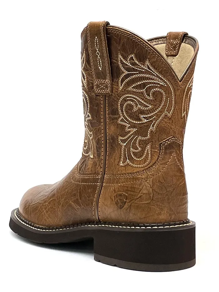 Ariat 10038378 Womens Fatbaby Heritage Mazy Round Toe Boots Crackled Cottage