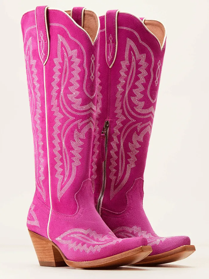 Ariat 10046859 Womens Casanova Western Boot Haute Pink Suede