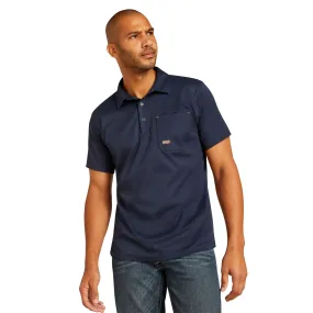 Ariat Mens Rebar Navy Work Polo