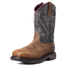 Ariat Mens Workhog XT VentTEK Waterproof Comp Toe Work Western Boot- Rye Brown