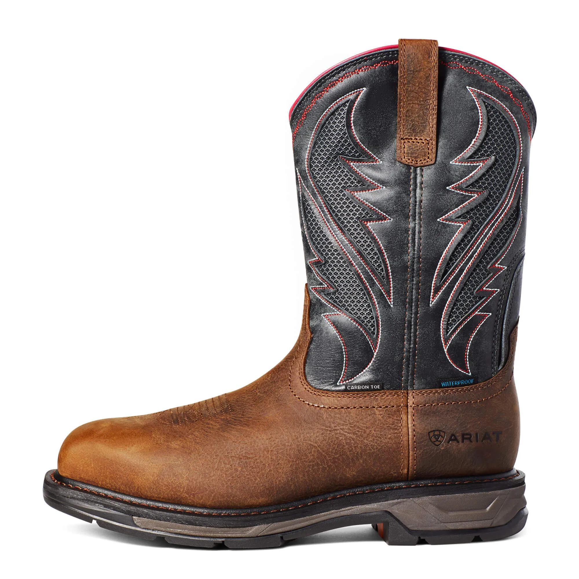 Ariat Mens Workhog XT VentTEK Waterproof Comp Toe Work Western Boot- Rye Brown