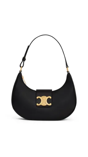 Ava Triomphe Soft Bag in Smooth Calfskin - Black