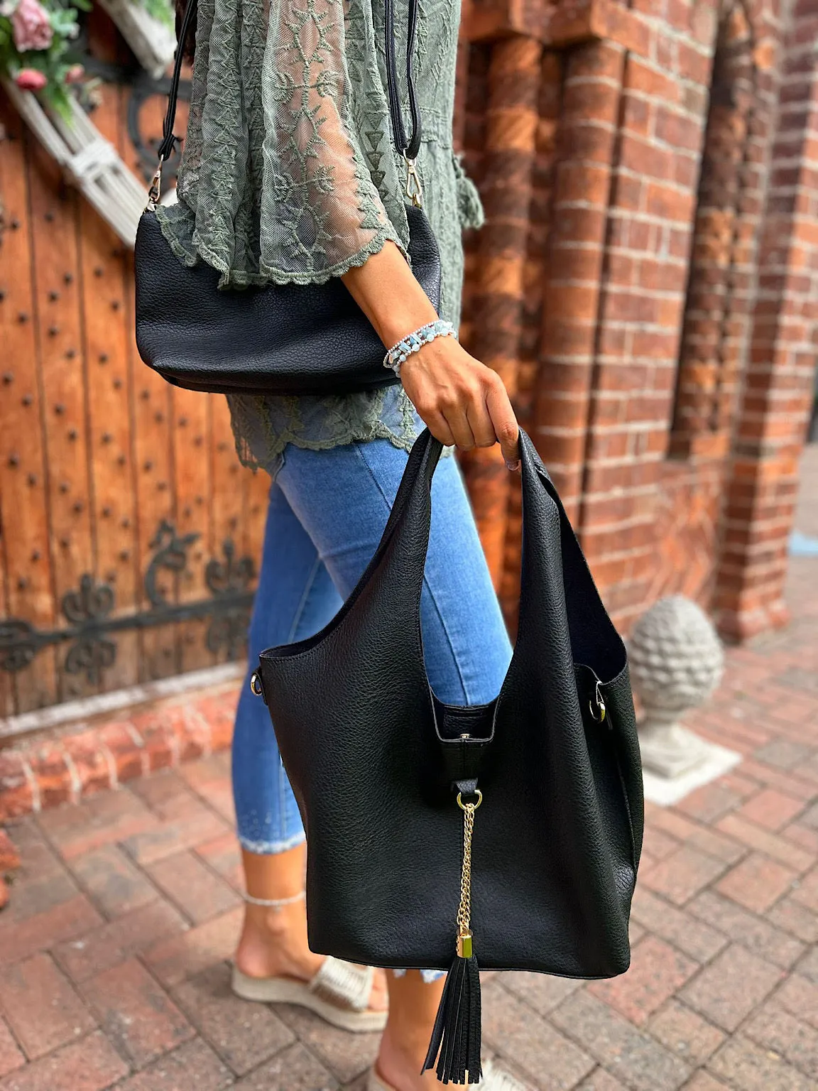 Black Tassel Bag Set