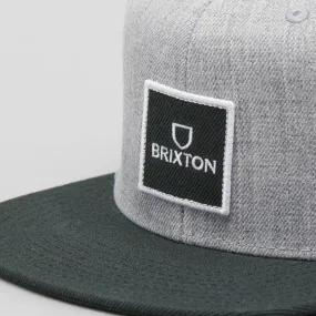 Brixton Alpha Square MP Snapback Heather Grey/Black