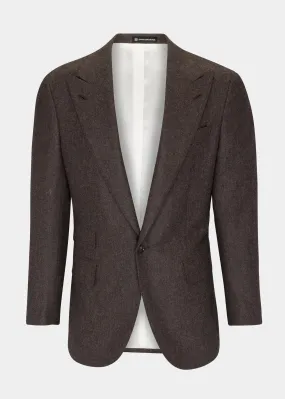 Brown Cashmere Single Breasted Jacket