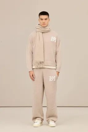 Brushed Boucle Knitted Branded Sweater Tracksuit