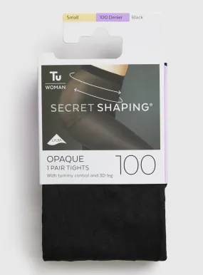 Buy Secret Shaping Black 100 Denier Opaque Tights XL | Tights | Tu