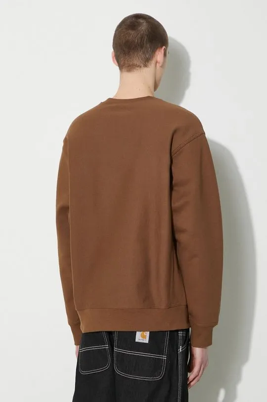 Carhartt WIP sweatshirt American Script Sweat men's brown color I025475.1ZDXX