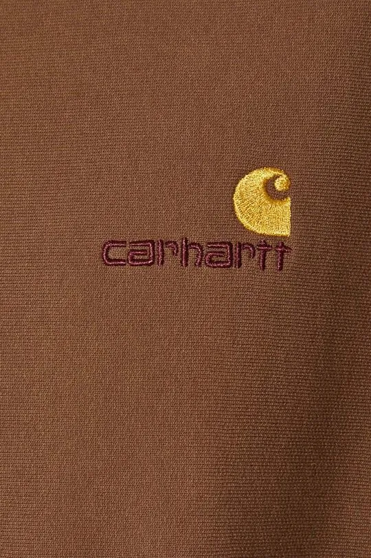 Carhartt WIP sweatshirt American Script Sweat men's brown color I025475.1ZDXX