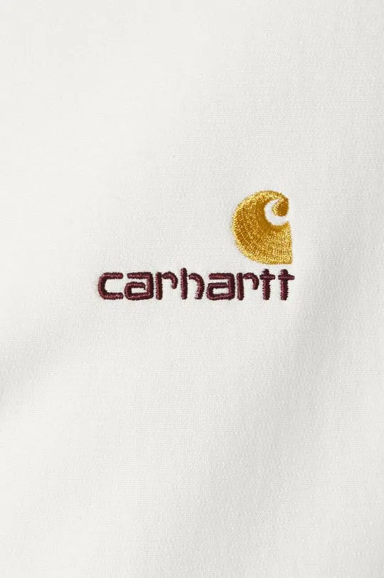 Carhartt WIP sweatshirt Half Zip American Script Sweat men's beige color I027014.D6XX