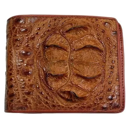 Cognac Double Head Crocodile Wallet