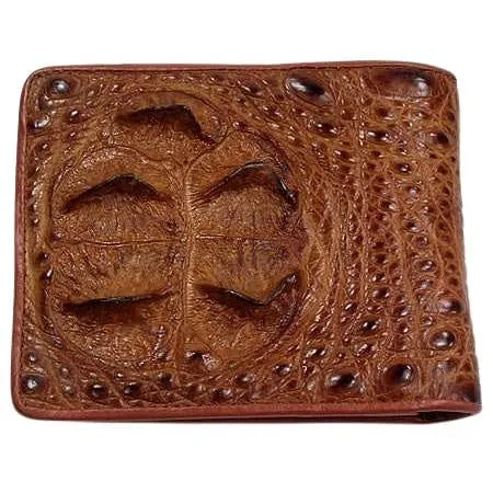 Cognac Double Head Crocodile Wallet