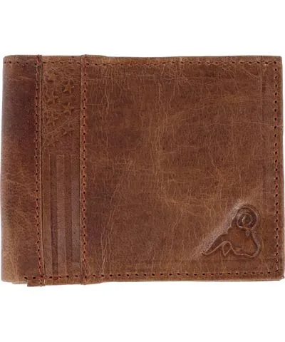 CTM Men's RFID USA Embossed Leather Bifold Wallet