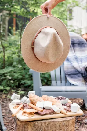 Delightful Sunsets Felt Panama Hat- Beige