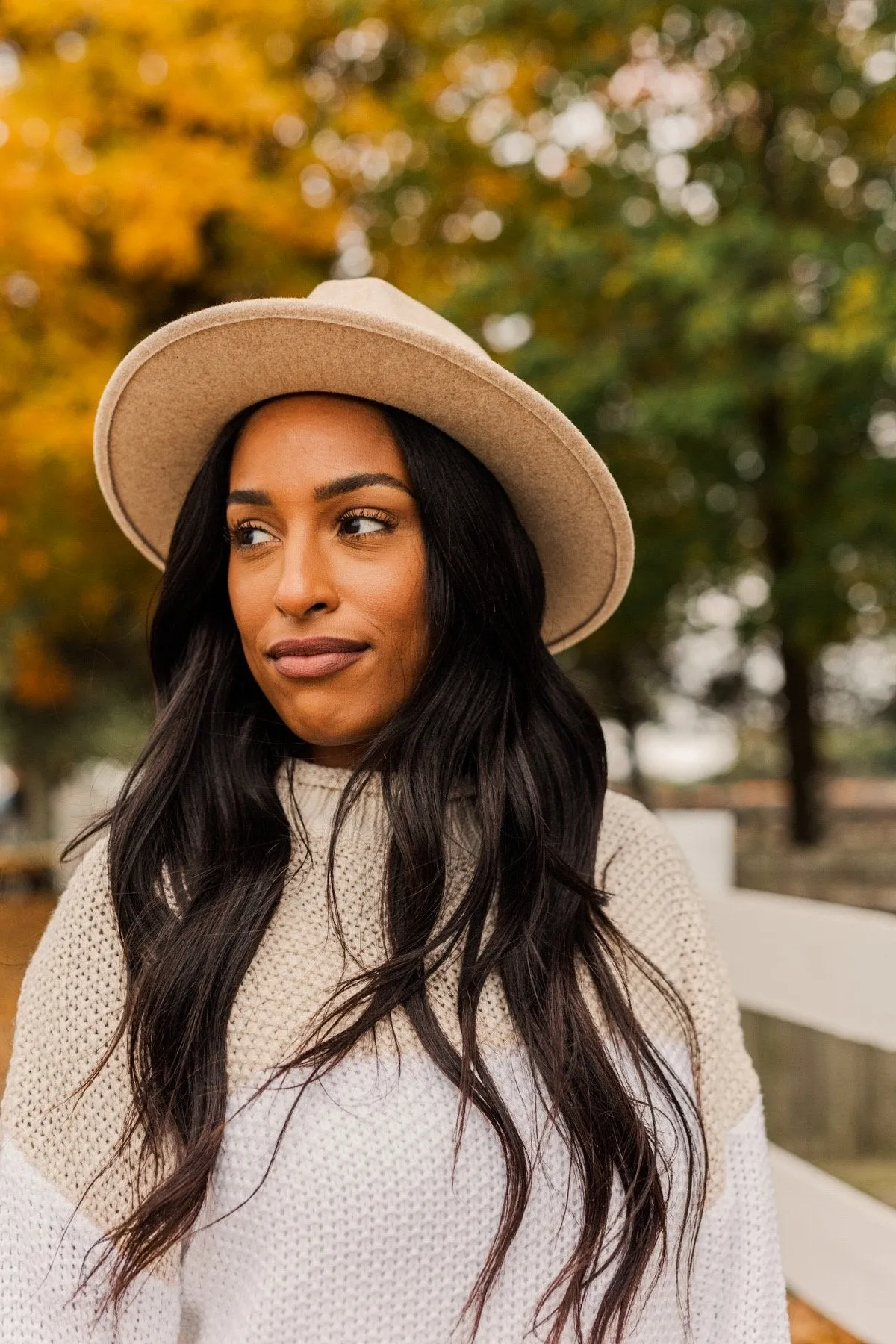 Delightful Sunsets Felt Panama Hat- Beige