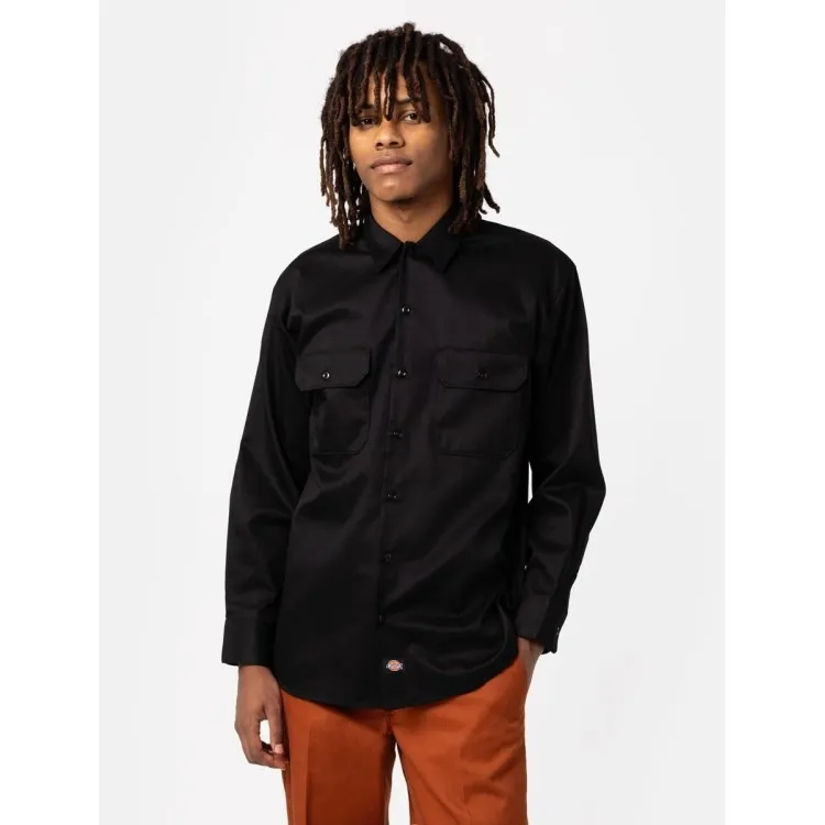 Dickies Work Shirt Camicia Misto Cotone Uomo Black