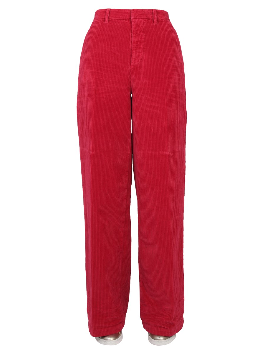 DSQUARED    RIBBED WIDE LEG PANTS