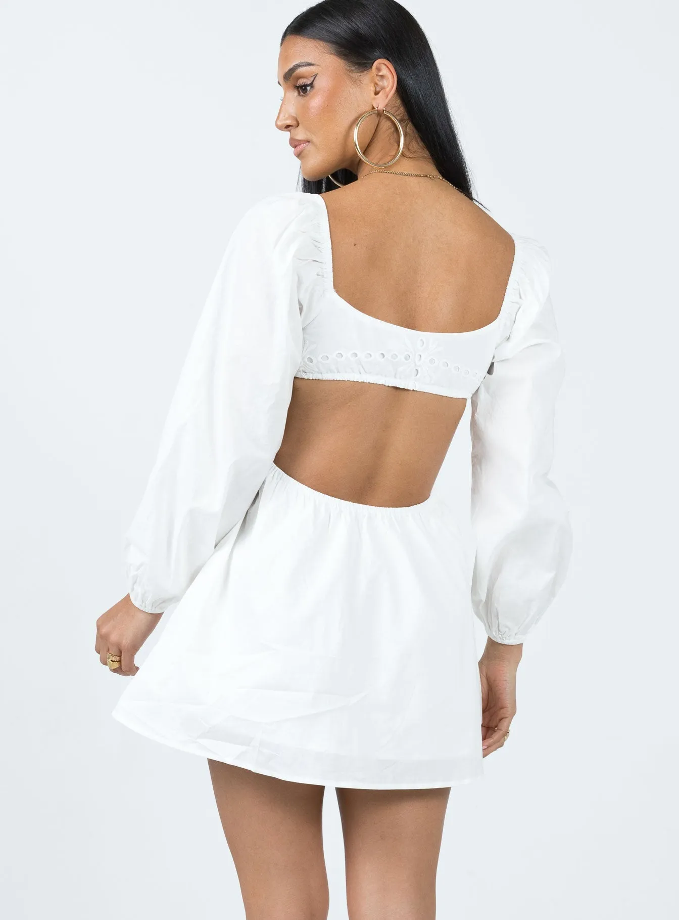 Elizer Long Sleeve Mini Dress White