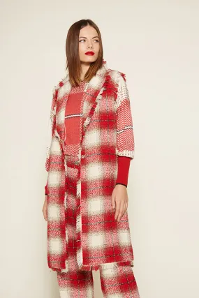 Escorpion SLEEVELESS RED PLAID COAT