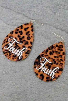 Faith Leopard Teardrop Earrings