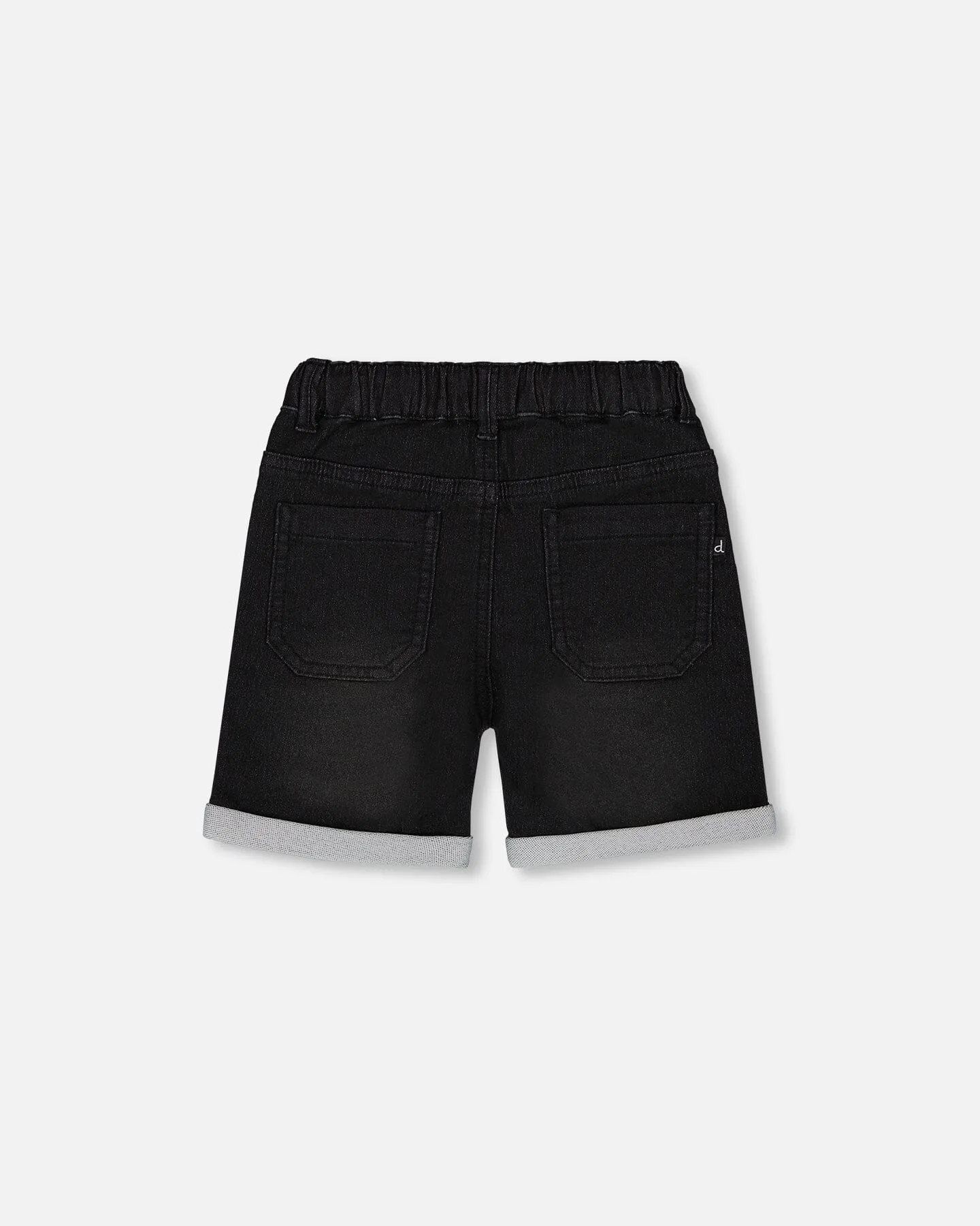 French Terry Denim Short Black Jeans