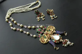 Fusion Jadau Kundan Work Necklace - MOP