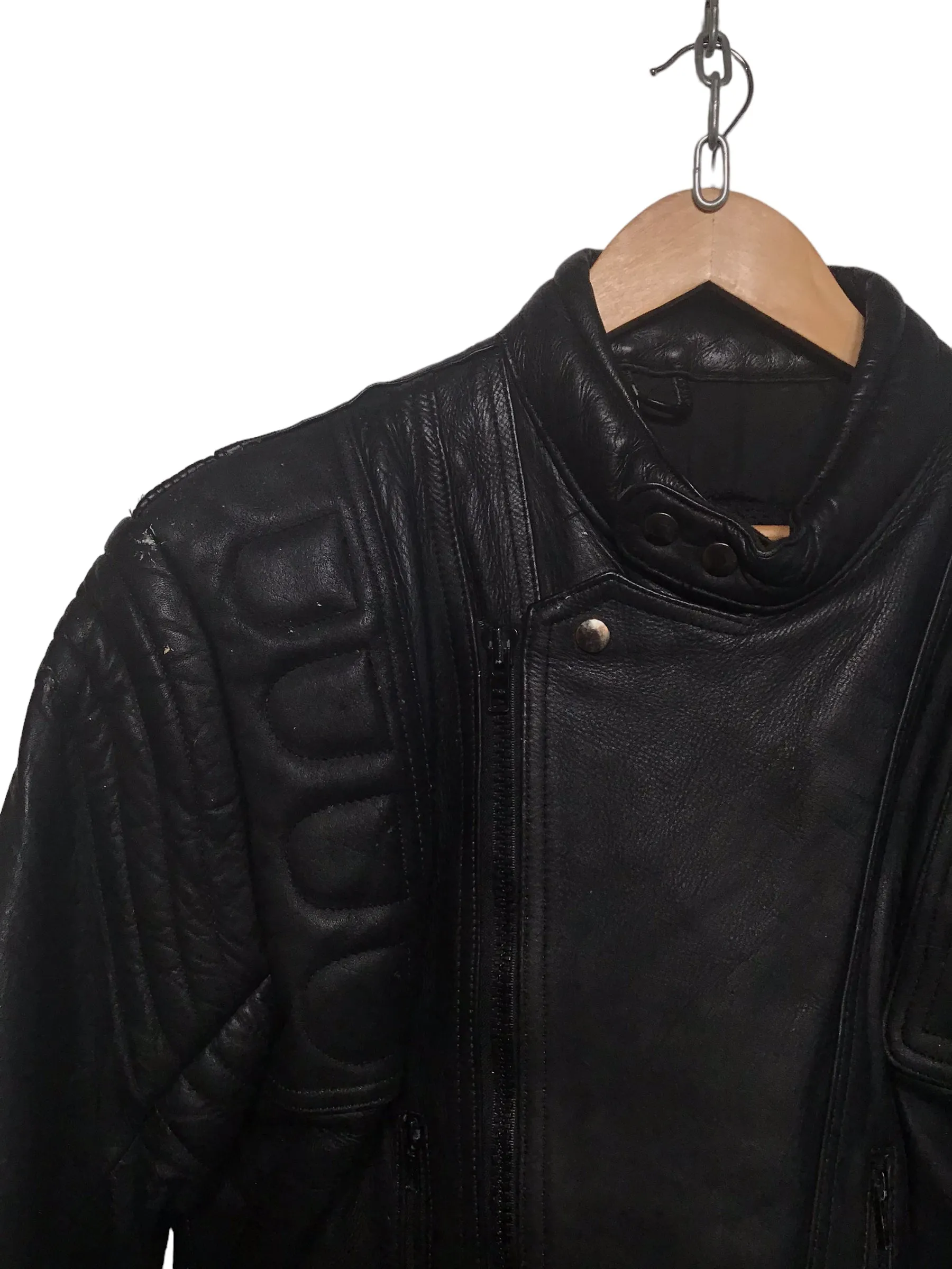 Genuine Leather Biker Jacket (Size M)