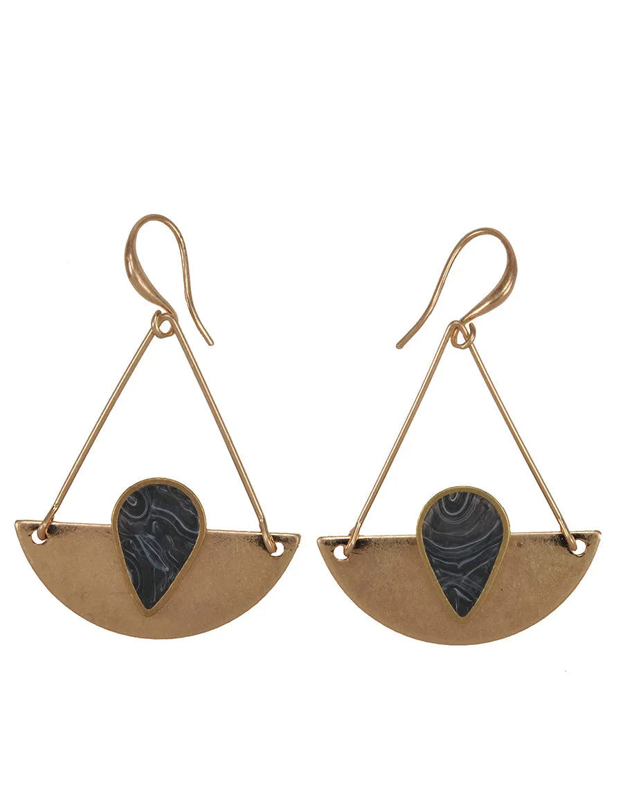 Gold Teardrop Shape Earrings