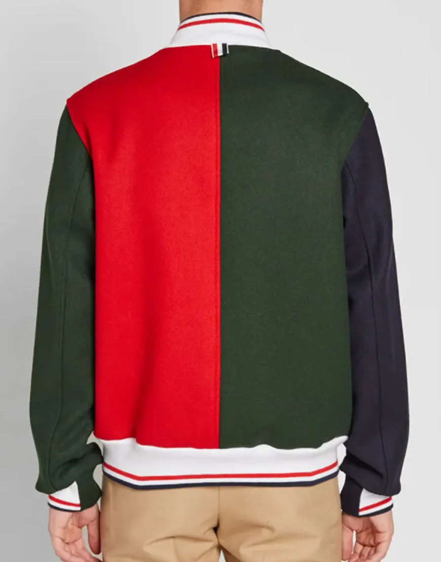 Gossip Girl 2021 Thomas Doherty Varsity Jacket | Color-Block Jacket