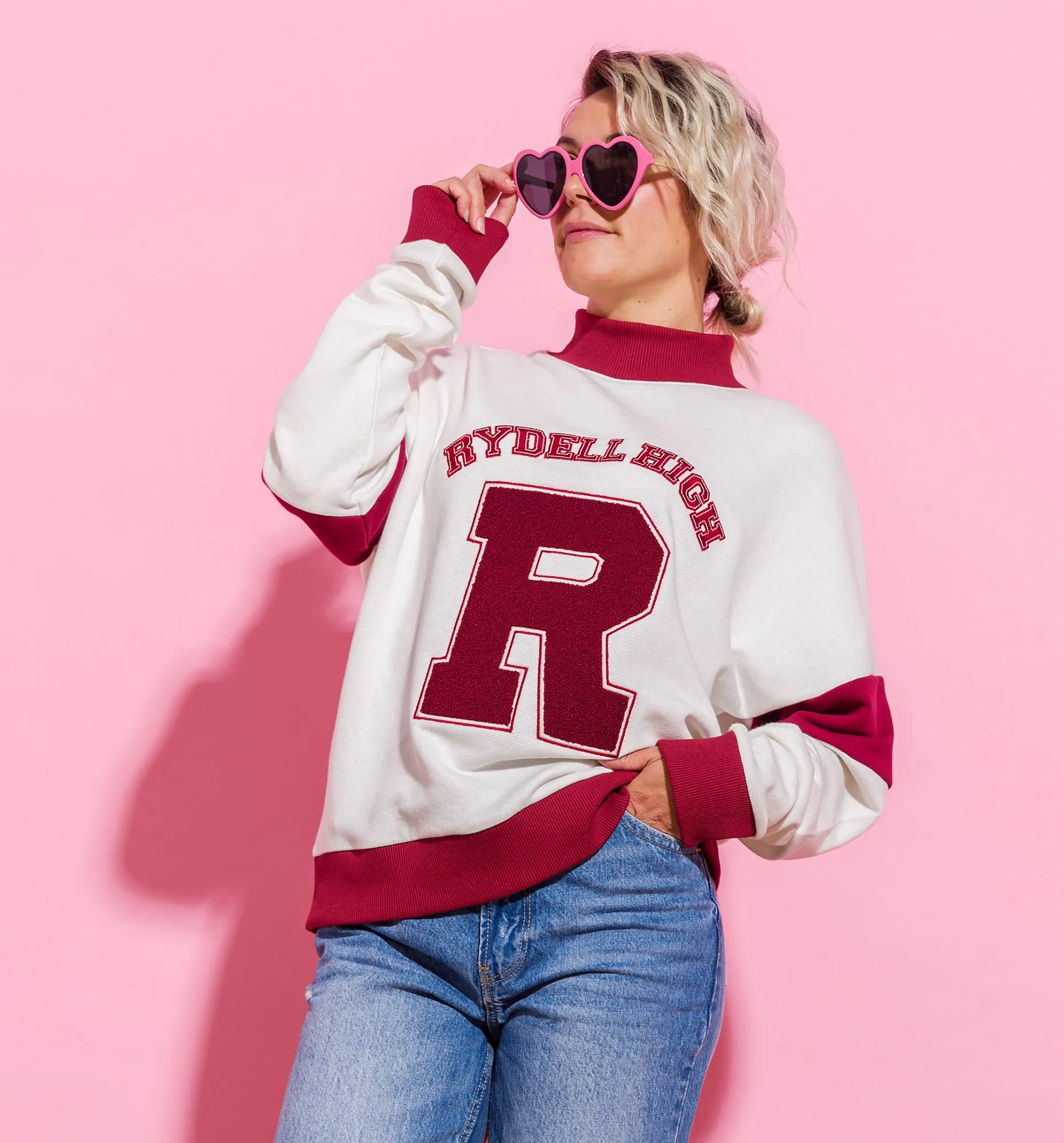 Grease Rydell High Toweling Applique Varsity Sweater