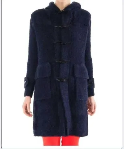 GRETCHEN SCOTT Boucle Stadium Coat In Navy