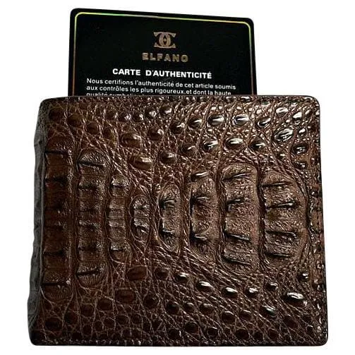 Hardcore Coco Brown Crocodile Mens Wallet