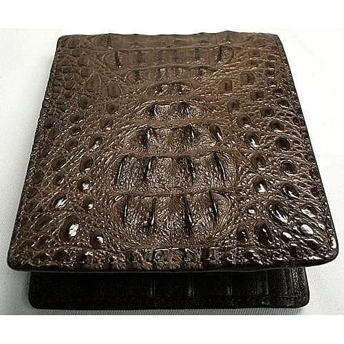 Hardcore Coco Brown Crocodile Mens Wallet