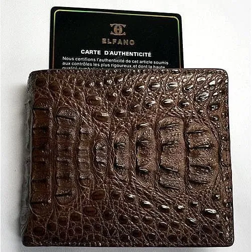 Hardcore Coco Brown Crocodile Mens Wallet