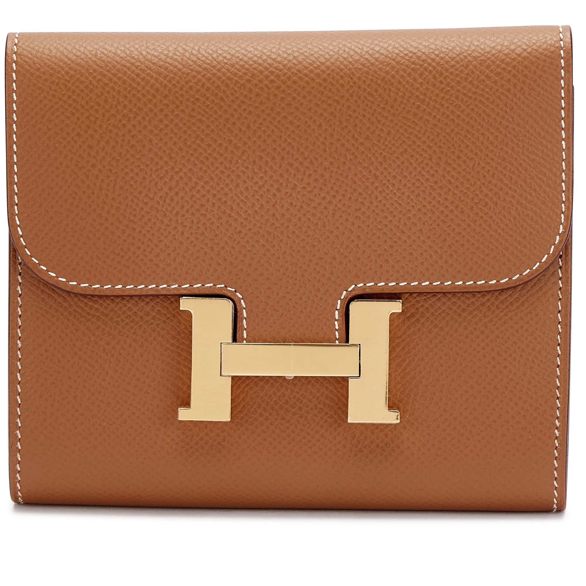 Hermès Gold Epsom Constance Passant Short Wallet Gold Hardware, 2019