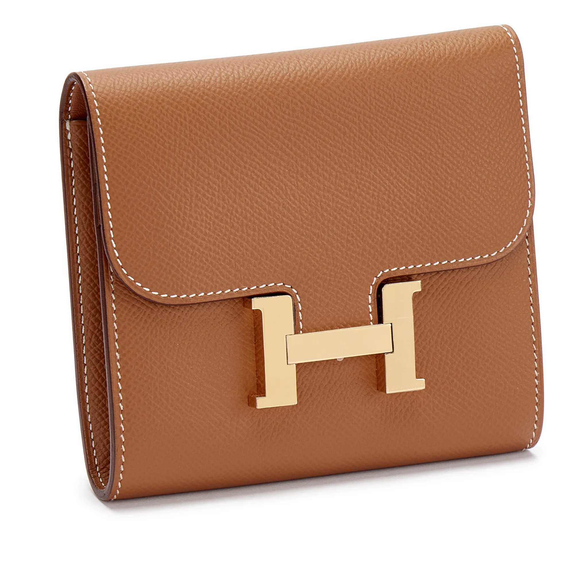 Hermès Gold Epsom Constance Passant Short Wallet Gold Hardware, 2019