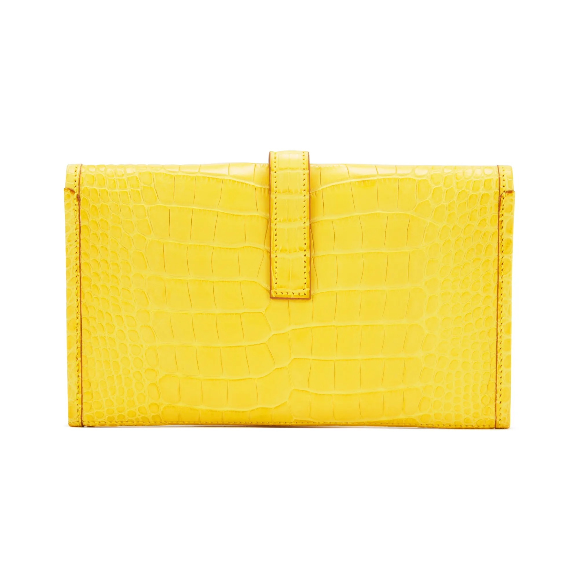 Hermès Mimosa Matte Alligator Jige Duo Wallet Palladium Hardware, 2014