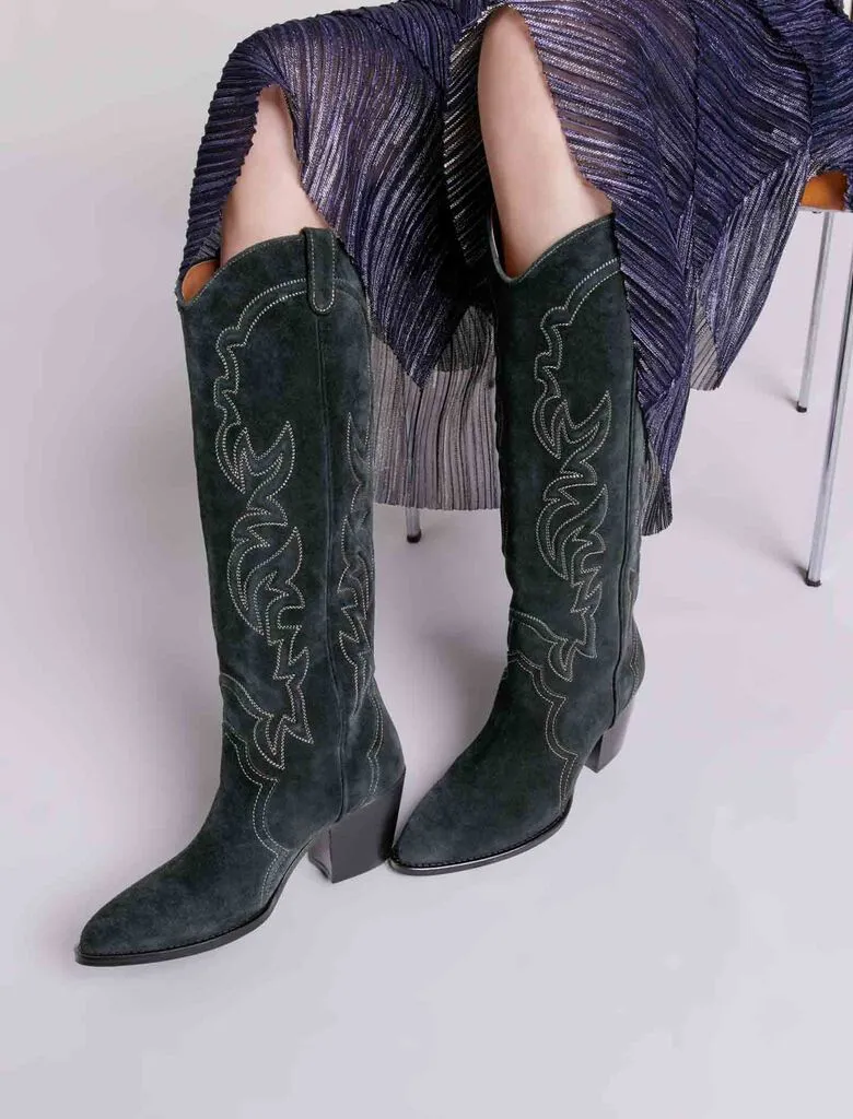 High-leg cowboy boots