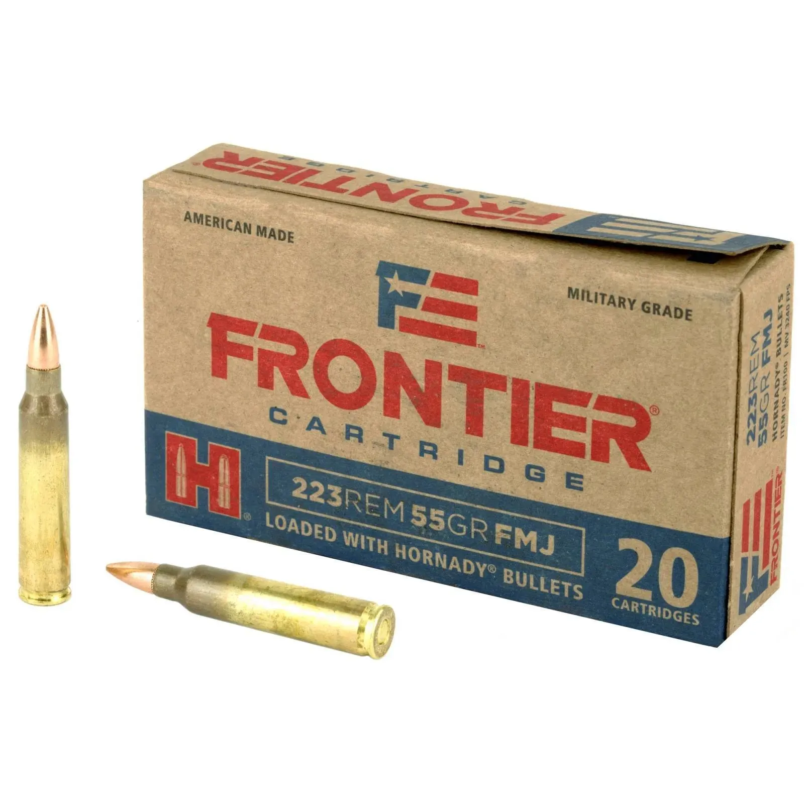 Hornady Frontier Cartridge Military Grade 223 Rem 55gr. Full Metal Jacket 20rd/Bx