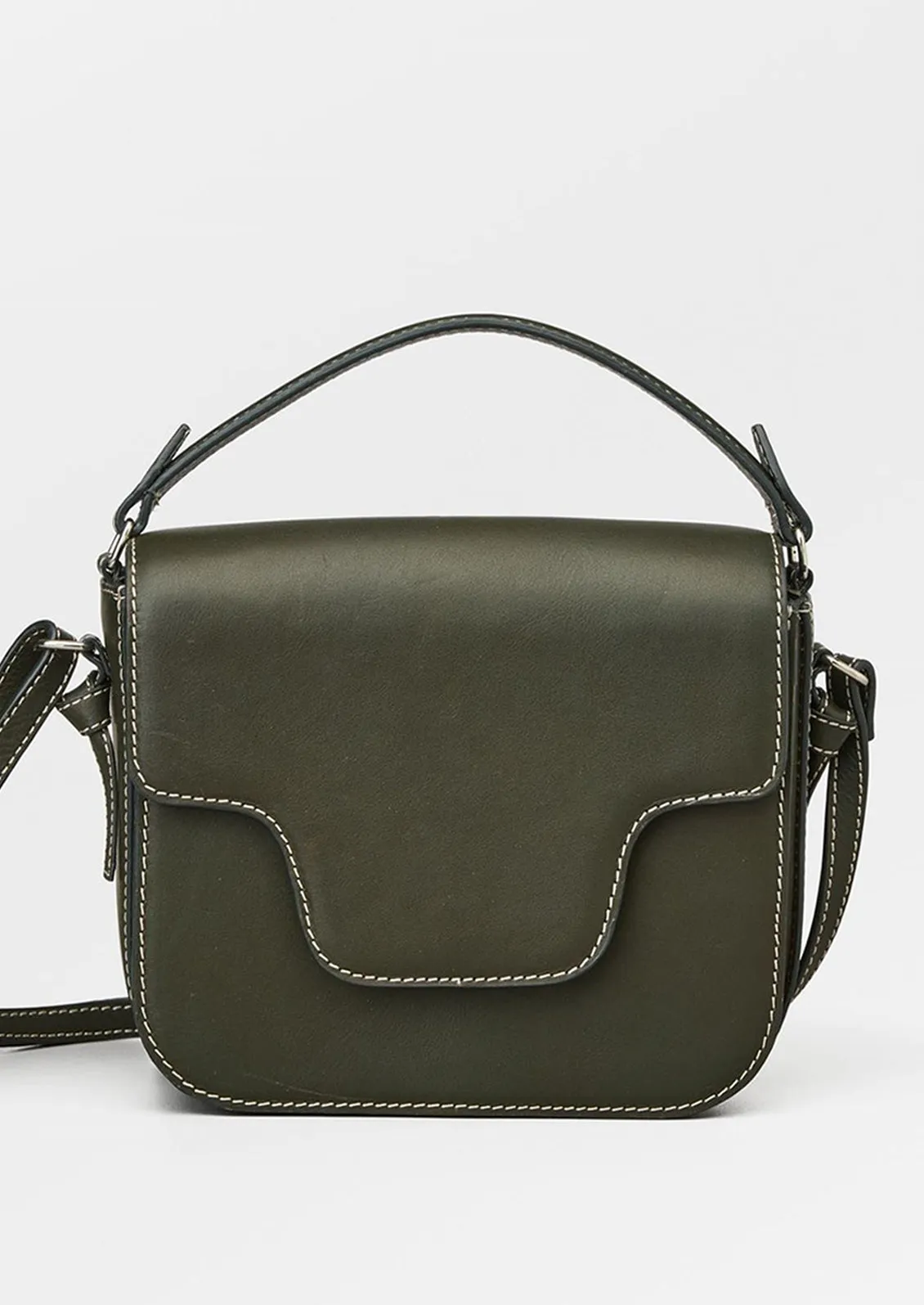 Iris Bag in Contrast Stitch Leather